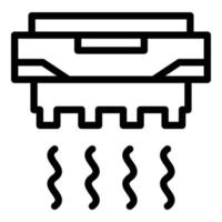 vector de contorno de icono de detector de humo de incendio. Sistema de alarmas