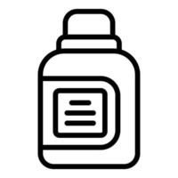 vector de contorno de icono de botella de limpiador. producto de lavado