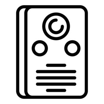 vector de contorno de icono de alarma de intercomunicador de vídeo. sistema telefónico