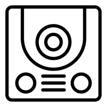 vector de contorno de icono de intercomunicador de video grande. sistema de puerta