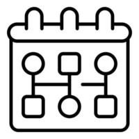 Workflow calendar icon outline vector. Gear system vector