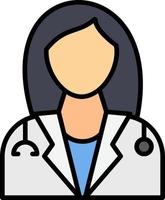 diseño de icono creativo de doctora vector