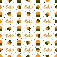 Seamless pattern with Sushi, for decoration vector