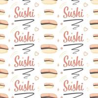 Seamless pattern with Sushi, for decoration vector