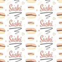 patrones sin fisuras con sushi, para decoración vector