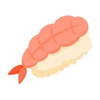 sushi en estilo plano aislado vector