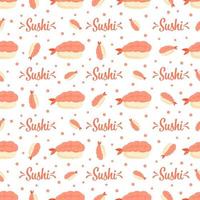 Seamless pattern with Sushi, for decoration vector