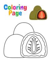 Coloring page with Daifuku for kids vector