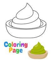 página para colorear con wasabi para niños vector