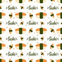 Seamless pattern with Sushi, for decoration vector