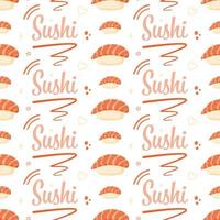 Seamless pattern with Sushi, for decoration vector