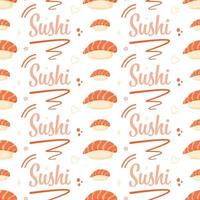 Seamless pattern with Sushi, for decoration vector