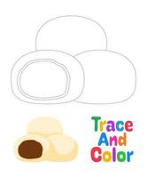 Mochi tracing worksheet for kids vector