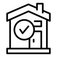 Approved self isolation icon outline vector. Remote distance vector