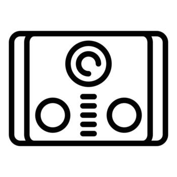 vector de contorno de icono de intercomunicador de video de puerta. sistema de timbre