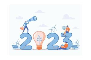 Business 2022 New Year ESG or ecology problem Trends project, Preserving resources of the planet, flat vector modern illustration