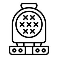 vector de contorno de icono de fabricante de gofres de desayuno. máquina de hierro