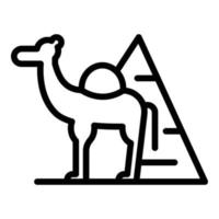 Pyramid camel icon outline vector. Cairo desert vector