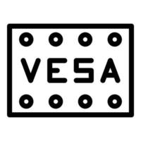 Vesa mount icon outline vector. Wall bracket vector