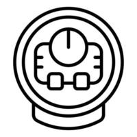 Waffle maker timer icon outline vector. Iron machine vector
