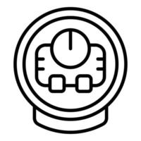 Waffle maker timer icon outline vector. Iron machine vector