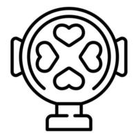 Heart waffle maker icon outline vector. Iron machine vector