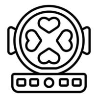 Heart waffle machine icon outline vector. Belgian maker vector