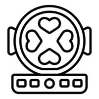 Heart waffle machine icon outline vector. Belgian maker vector