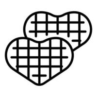 Heart waffle maker icon outline vector. Iron machine vector