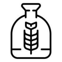 Flour sack icon outline vector. Grain bag vector