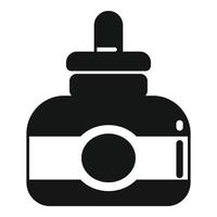 Ink bottle icon simple vector. Nib tool vector