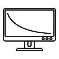 Office monitor icon outline vector. Screen computer vector