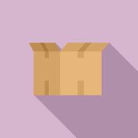 Transport box icon flat vector. Delivery package vector