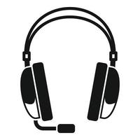 Headset icon simple vector. Headphone microphone vector