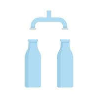 Pour milk factory line icon flat isolated vector