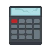 Broken calculator icon flat isolated vector