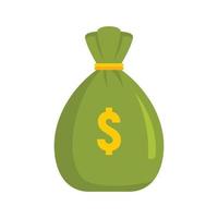 Money bag icon flat isolated vector