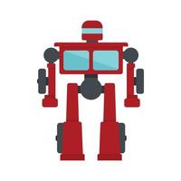 camión robot transformador icono plano aislado vector