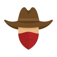 Desert cowboy icon flat isolated vector