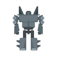 Robot transformer icon flat isolated vector