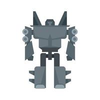 Robot transformer icon flat isolated vector