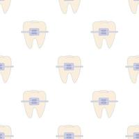Braces on tooth pattern seamless vector