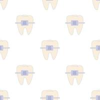 Braces on tooth pattern seamless vector