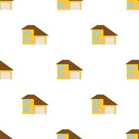 Yellow two storey house with garage pattern seamless vector