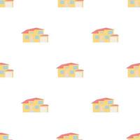 Two storey house with a garage pattern seamless vector
