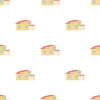 Two storey house with a garage pattern seamless vector