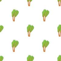 Tree with green leaves pattern seamless vector