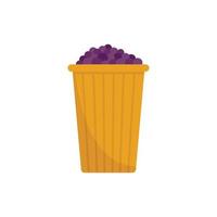 Grapes basket icon flat isolated vector