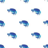 Blue crab pattern seamless vector