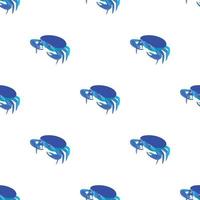 Blue crab pattern seamless vector